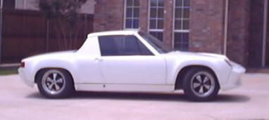 White Porsche 916 with a fixed roof, side view